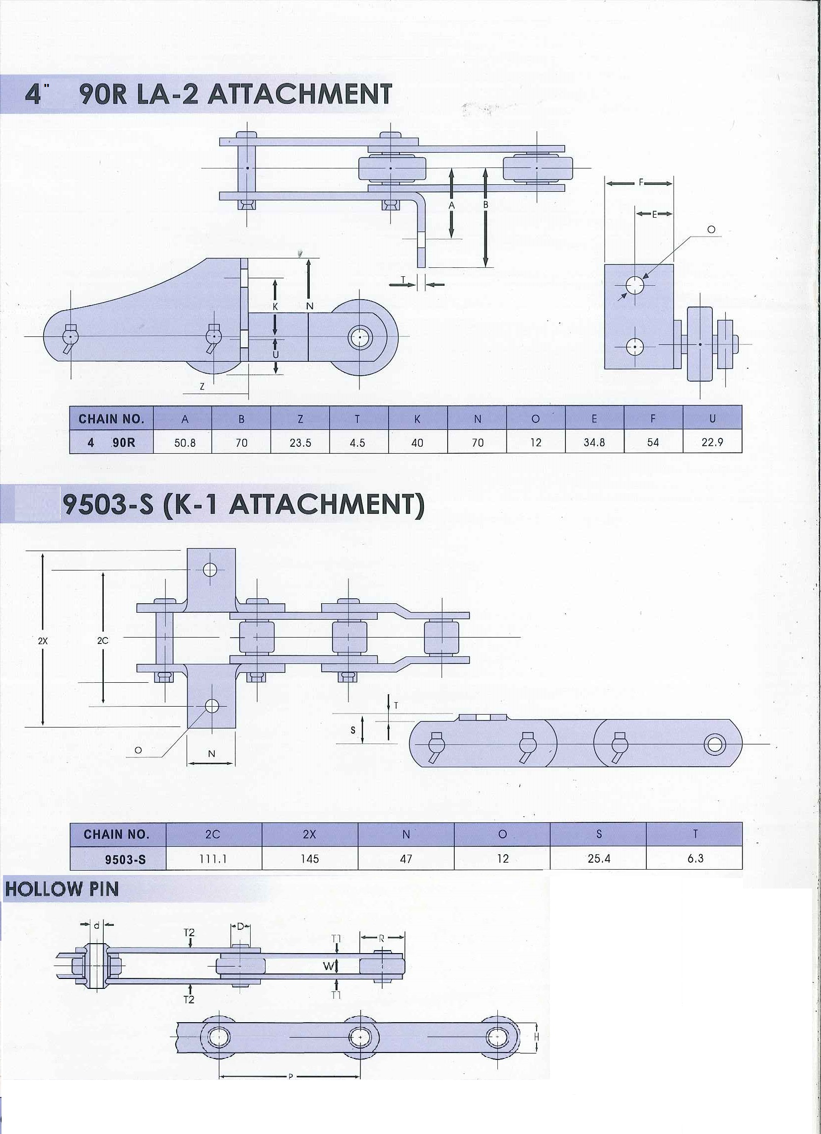 DIN ANSI ISO Palm Oil  Conveyor Chain 4" 6" with T-pin Extended Pin Attachment