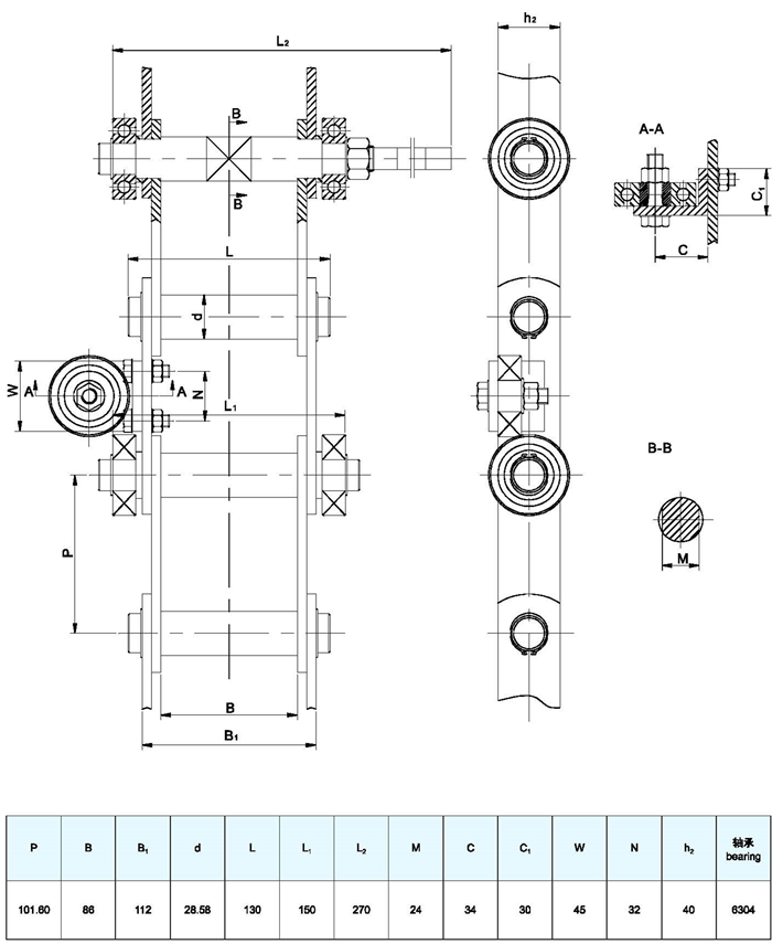 Raydafon Power Transmissions Parts Used for Asphalt Production Steel Plant Spray Plated Production Line Conveyor Chains