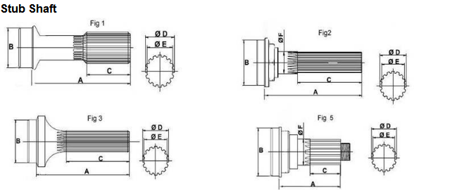 Spline Shaft  5 Axis Cnc Machining Process and Milling Parts Custom OEM Billet Bolt-on slip Stub Shaft