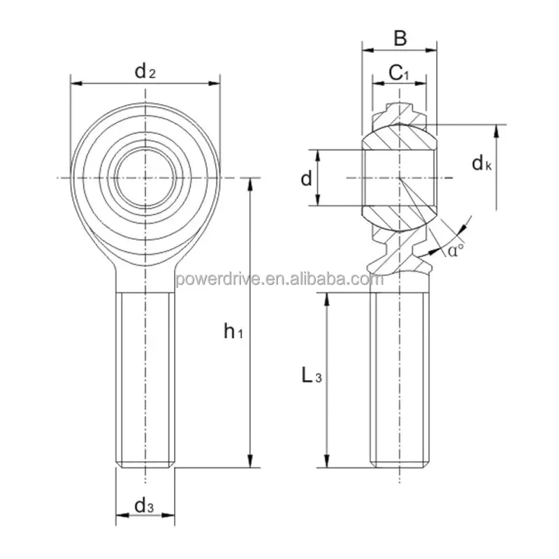 Raydafon Maintenance Required, Inch Dimensions Rod Ends CM,CM..S,CM..C