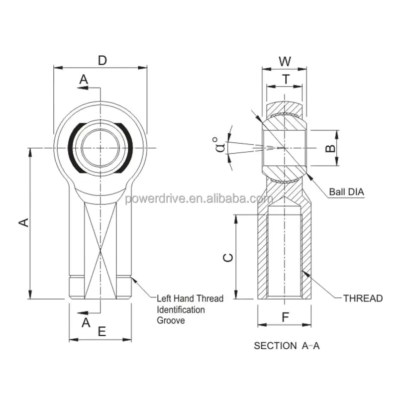 Raydafon Inch Dimensions Injection Molded Rod Ends PNF PNM PXF PXM PMXF PMXM