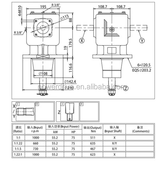 Agricultural Gearbox for Lawn Mowers