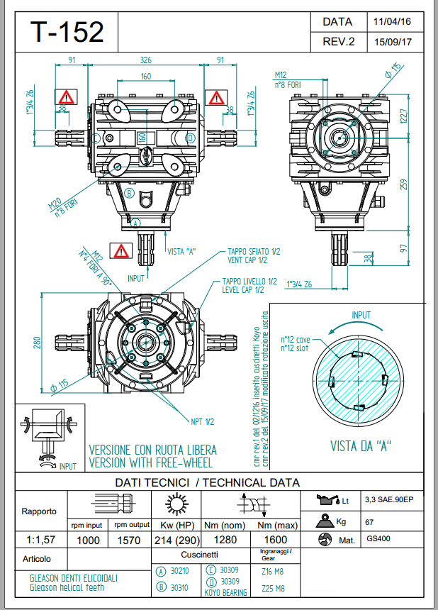 T45 Multiple Rotary Tillers Bales Gearbox