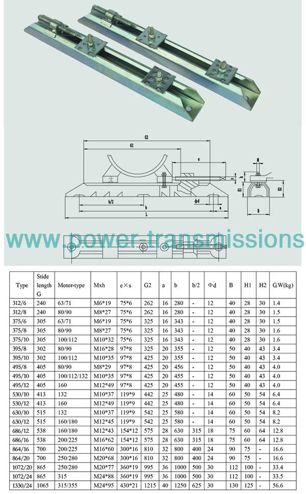 European Standard Adjustable DHA Motor Rail Motorized Linear Track Series Motor Slide SM MB SMA Common Motor Pedestal Base