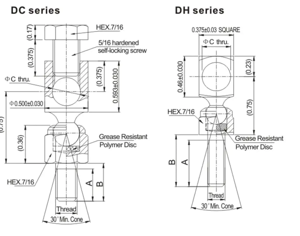 Raydafon Ball Joints DC/DH Series