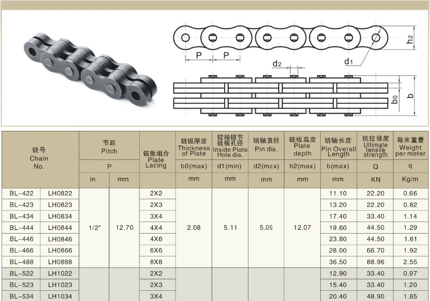 BL Series Forklift Dragging Leaf Chain Supplier