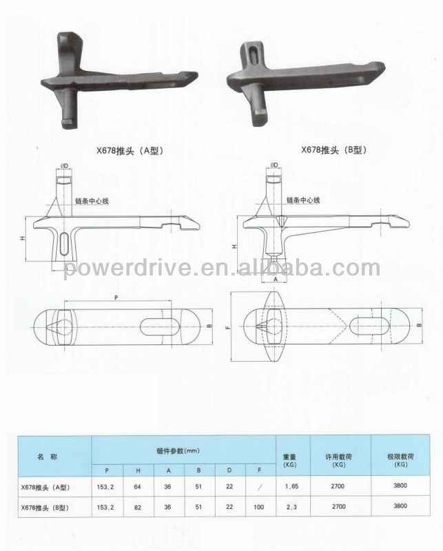 Supply the Regular Overhead Roller Chain Conveyor X678 Drop Forged Side Link Pusher Dog Drop Forged Side Link Pusher Dog