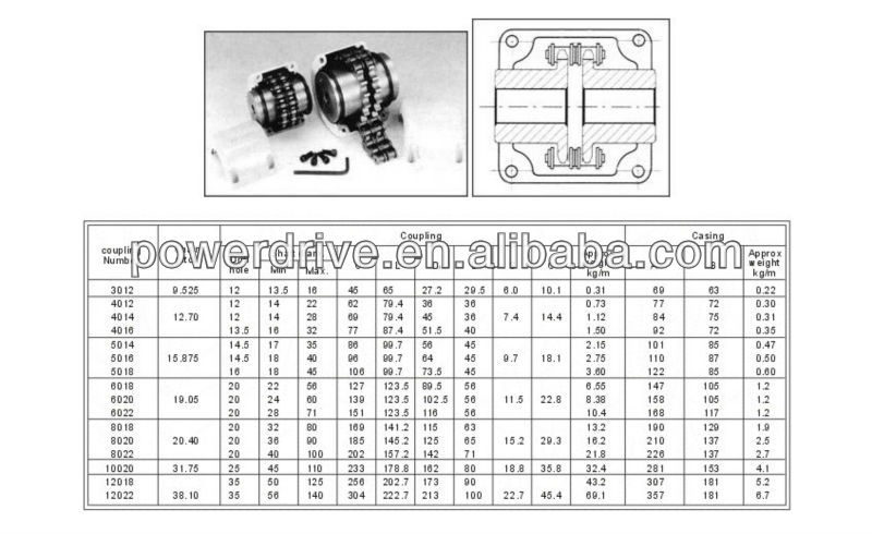 Raydafon Protective Cover and O-rings Included Axle Shaft KC20022 Roller Chain Coupling