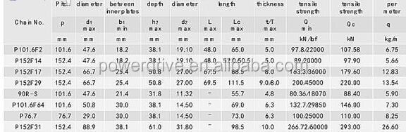 DIN ANSI ISO BS JS Standard Palm Oil Mills Conveyor Roller Chain with EXTENDED PIN Hollow Pin Palm Chains