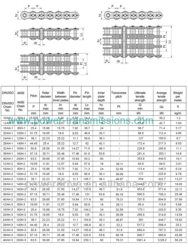Raydafon ISO ANSI DIN Single Double Triple Strand Conveyor Roller Chain