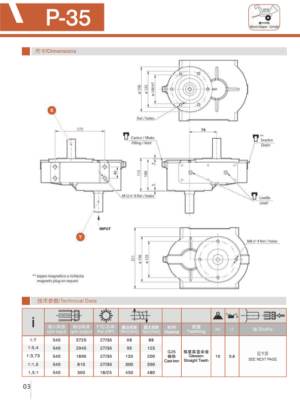 Good Price Gearbox Series P Reduce Gearbox for Bale Wrappers Bale Rotation in Winding bar  Connect a Hydraulic Motor