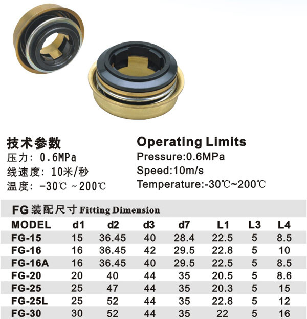 TypeF FB FBW FTK FT FBC FBF FW FK FBM Automotive Cooling Pumps Mechanical Seal